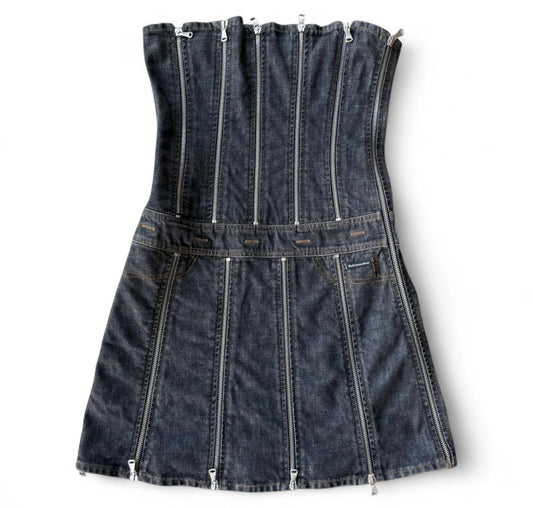 FW05 Dolce & Gabbana Denim Zipper Mini Dress
