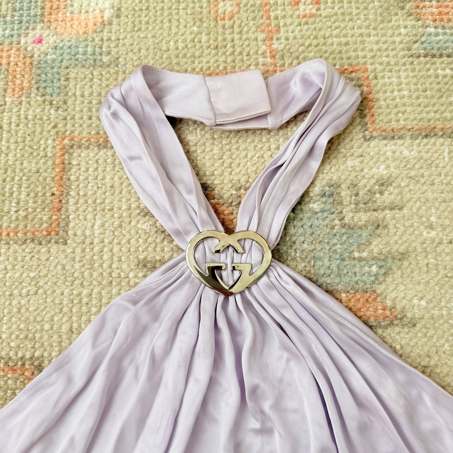 S/S2004 Tom Ford Gucci Lilac Heart Logo Halter