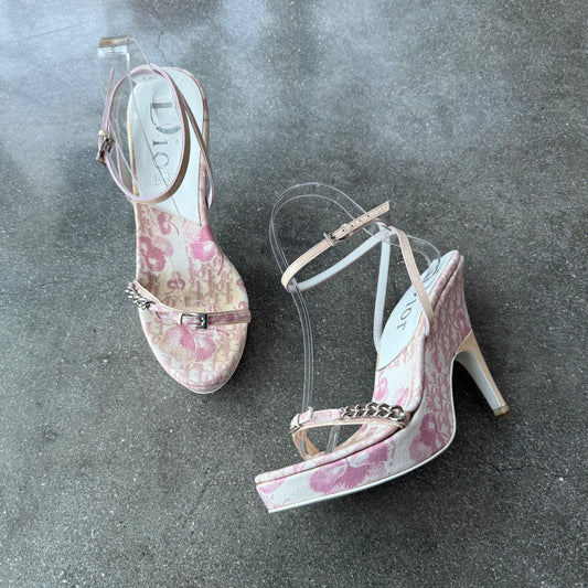 SS04 Galliano Dior Girly Wrap Wedges - US 6.5-7