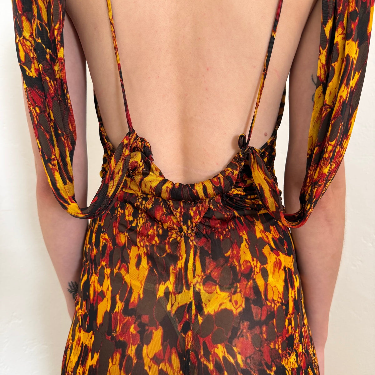 S/S2005 Jean Paul Gaultier Tortoise Shell Macrame Halter Dress - US XS-M