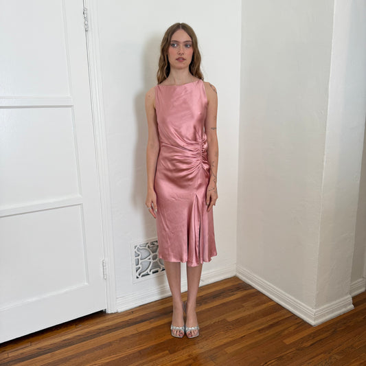 Spring 1998 Tom Ford Gucci Pink Silk Satin Dress - US 2-4