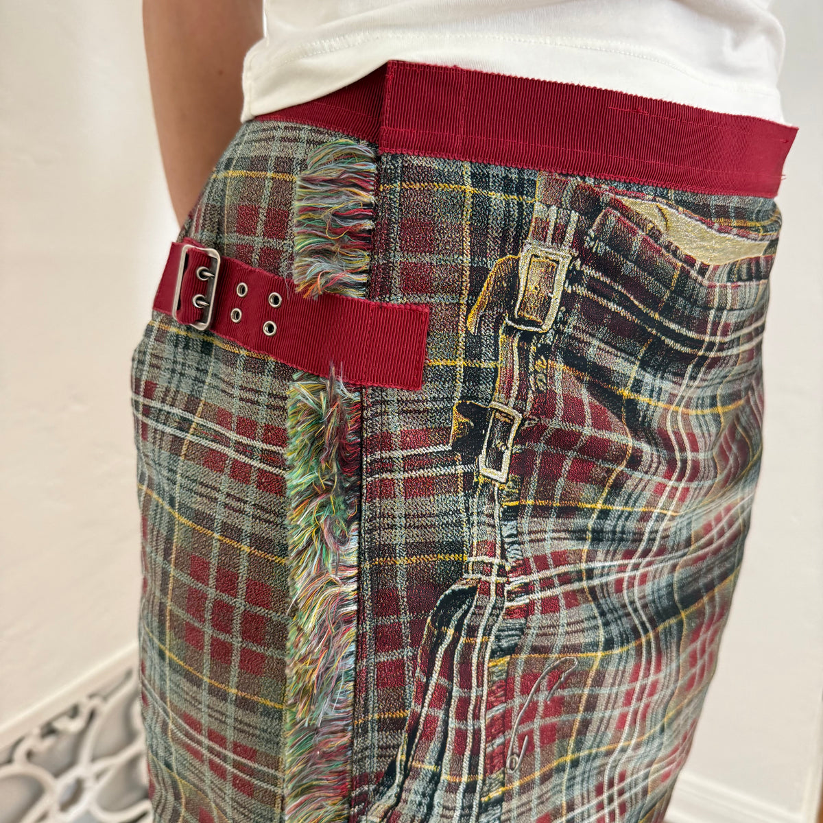 F/W2004 Jean Paul Gaultier Trompe L’œil Tartan Skirt - US 2-6