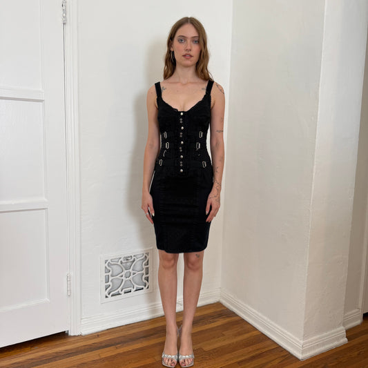 2004 D&G Black Bondage Dress - US XS-S