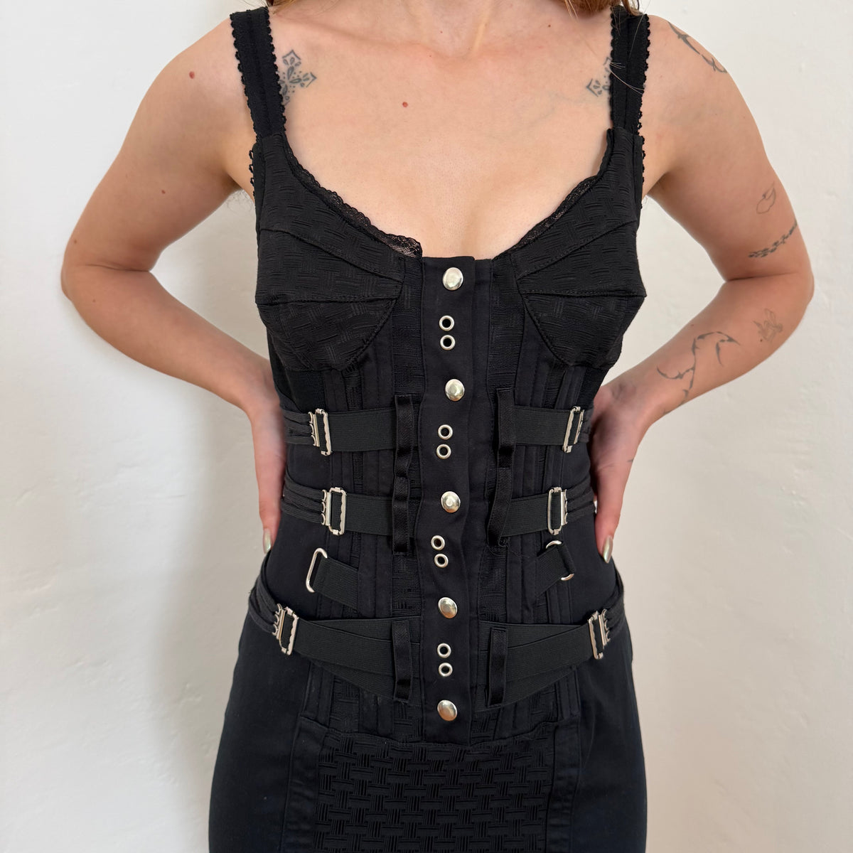 2004 D&G Black Bondage Dress - US XS-S