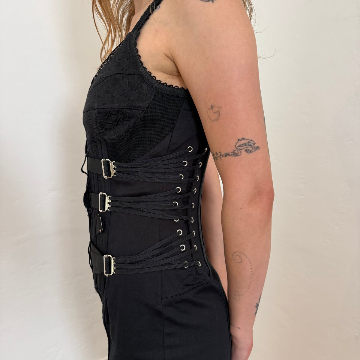 2004 D&G Black Bondage Dress - US XS-S