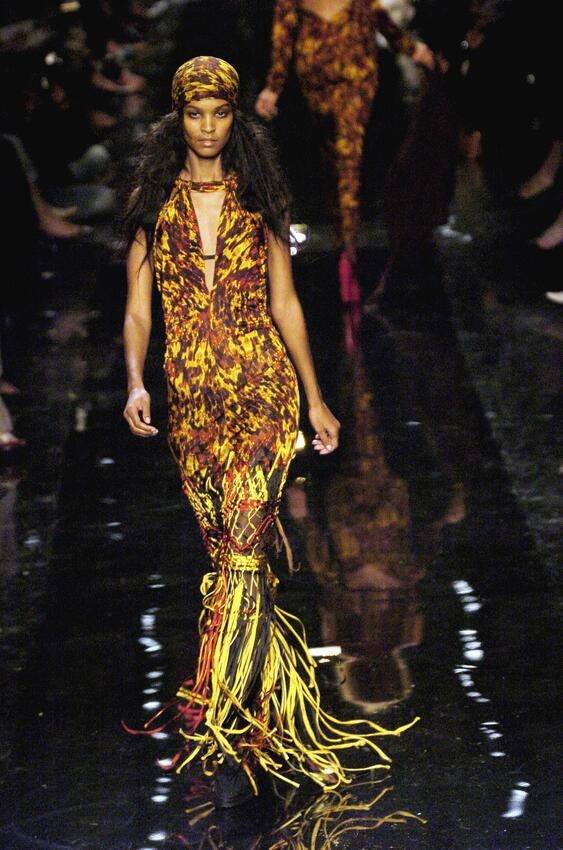 S/S2005 Jean Paul Gaultier Tortoise Shell Macrame Halter Dress - US XS-M