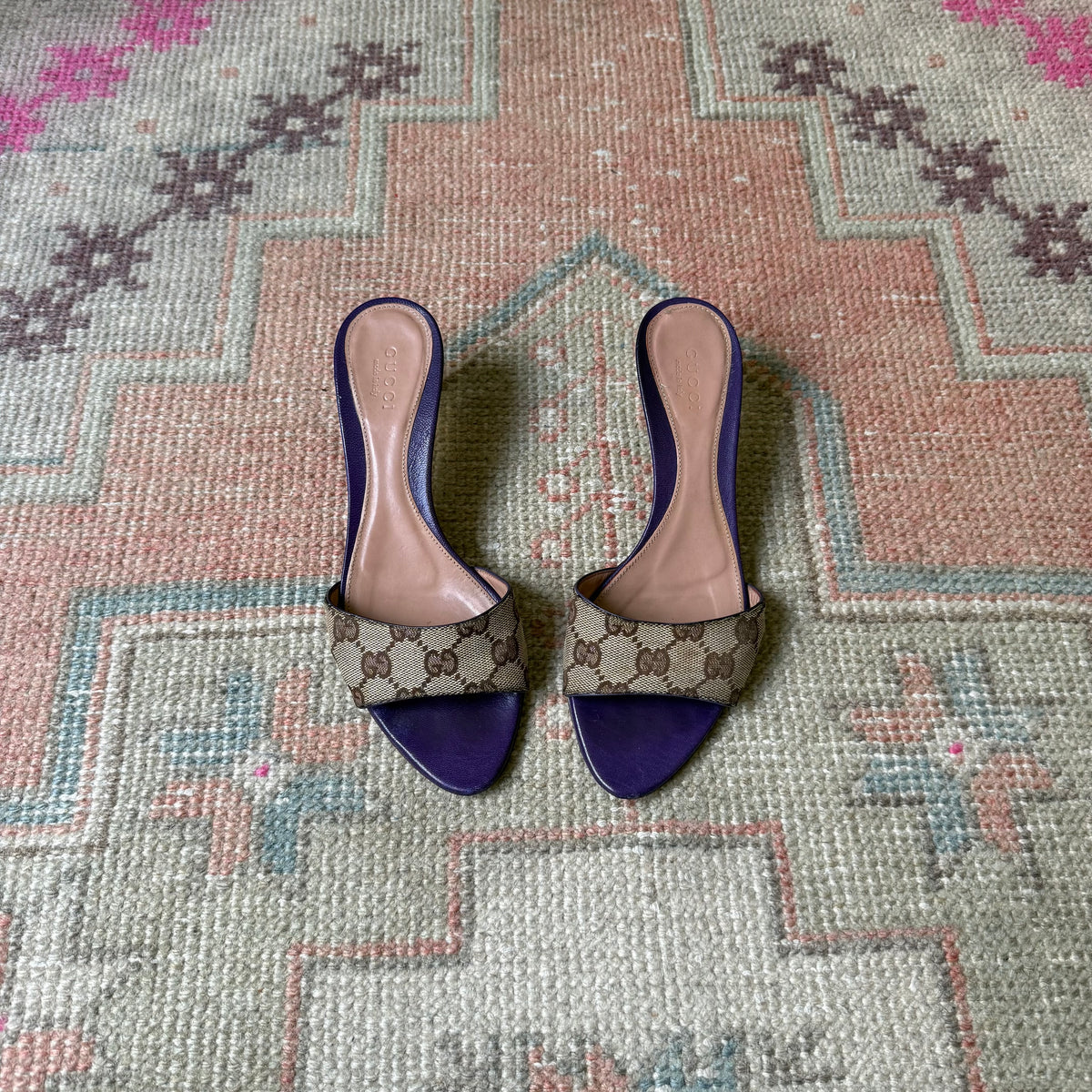 S/S2004 Tom Ford Gucci Purple Bamboo Mules - US 6