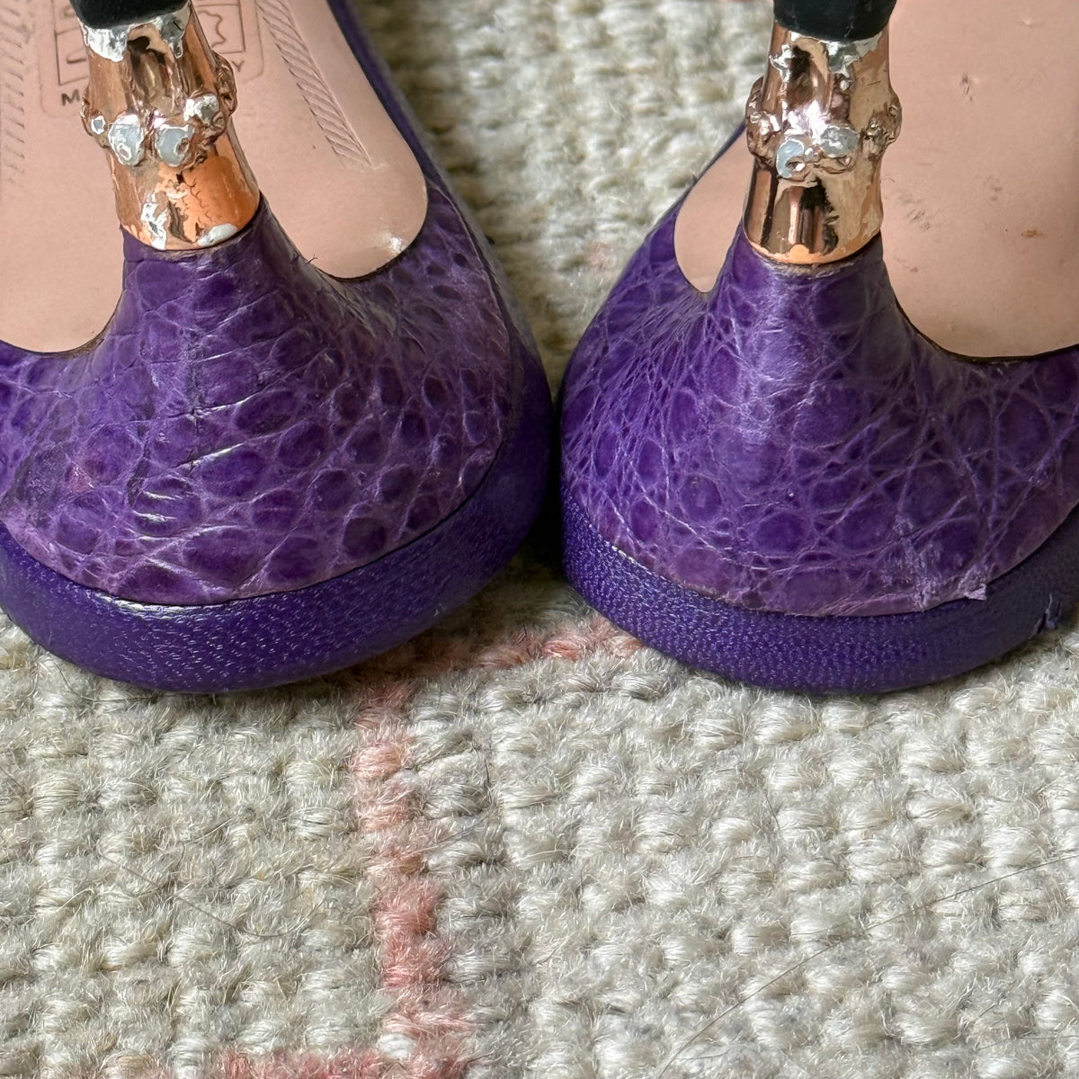 S/S2004 Tom Ford Gucci Purple Bamboo Mules - US 6