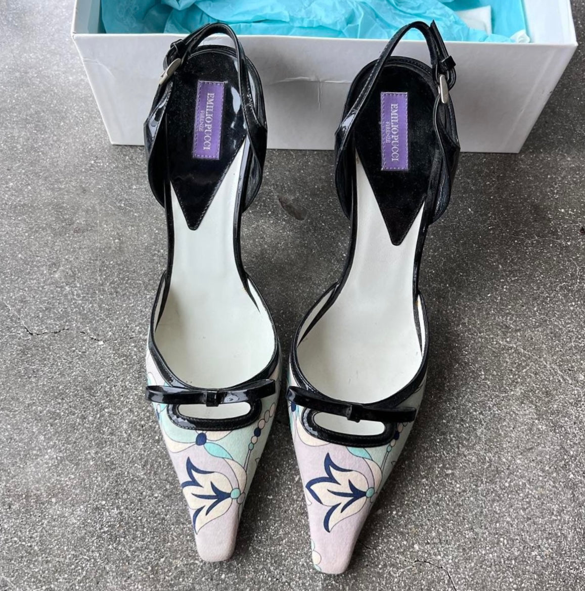 Vintage Emilio Pucci Printed Slingbacks - 38.5