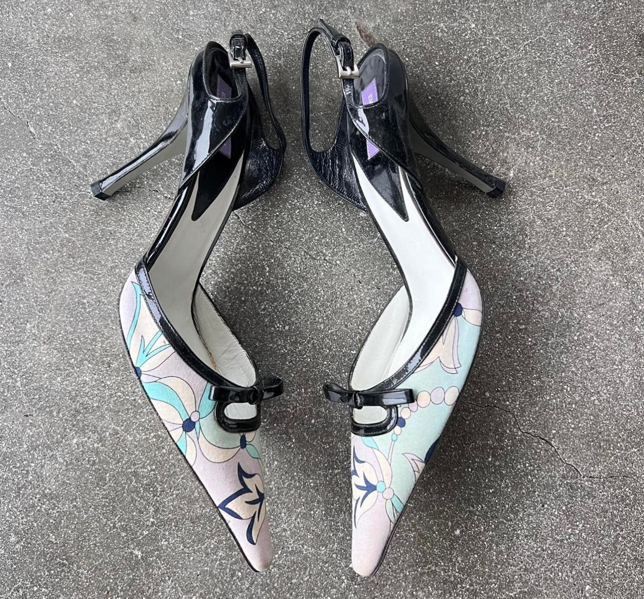 Vintage Emilio Pucci Printed Slingbacks - 38.5