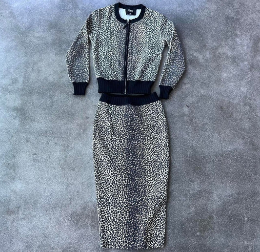 Vintage D&G Leopard Skirt & Cardigan Set