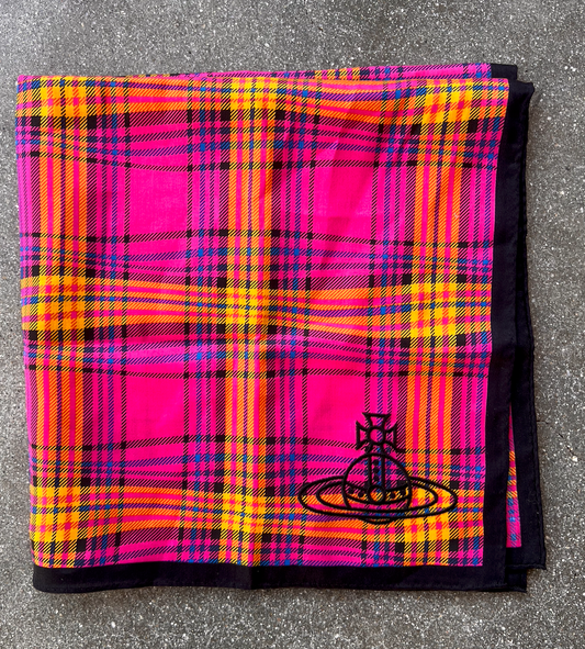 Vivienne Westwood Pink Psychedelic Tartan Scarf